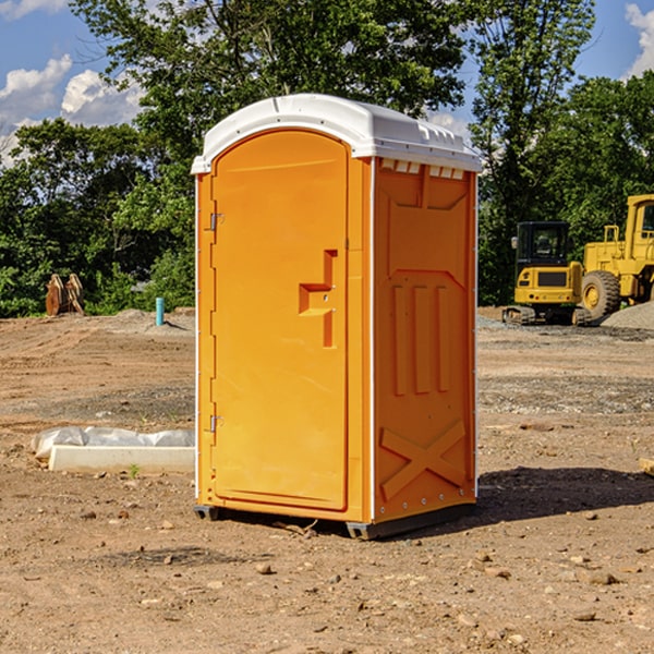 how often are the portable restrooms cleaned and serviced during a rental period in Mcintosh County